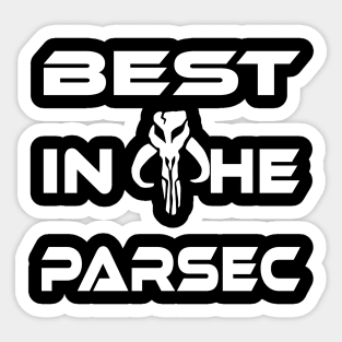 "BEST IN THE PARSEC" WHITE logo Sticker